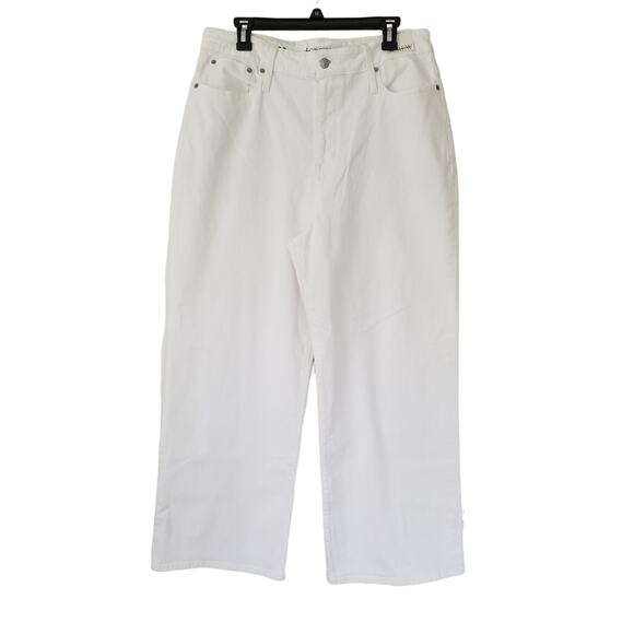 J. Crew‎ Curvy Slim Wide Leg Jeans Size 32 White Denim Cropped NWT $148 BX828 - Picture 1 of 7